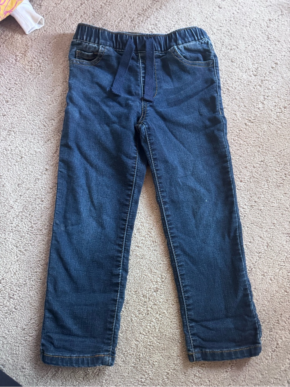 Kids Dark Blue Stretch Denim Jeans - Elastic Waist